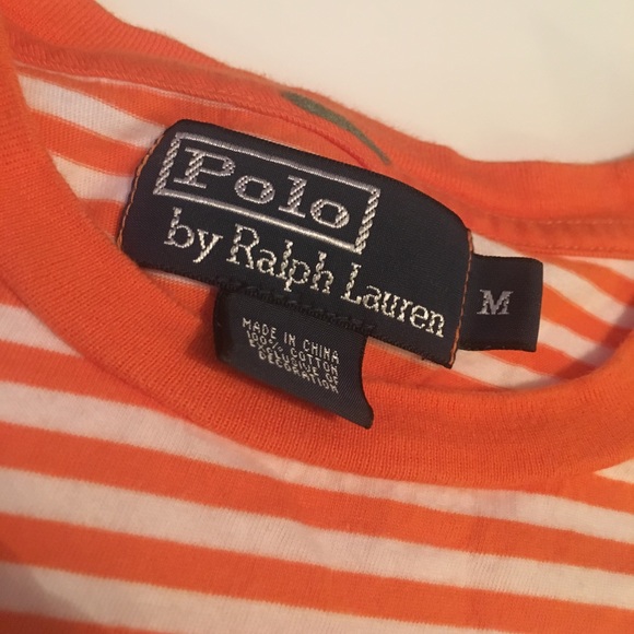 Orange and White Stripped Ralph Lauren polo - Picture 2 of 3
